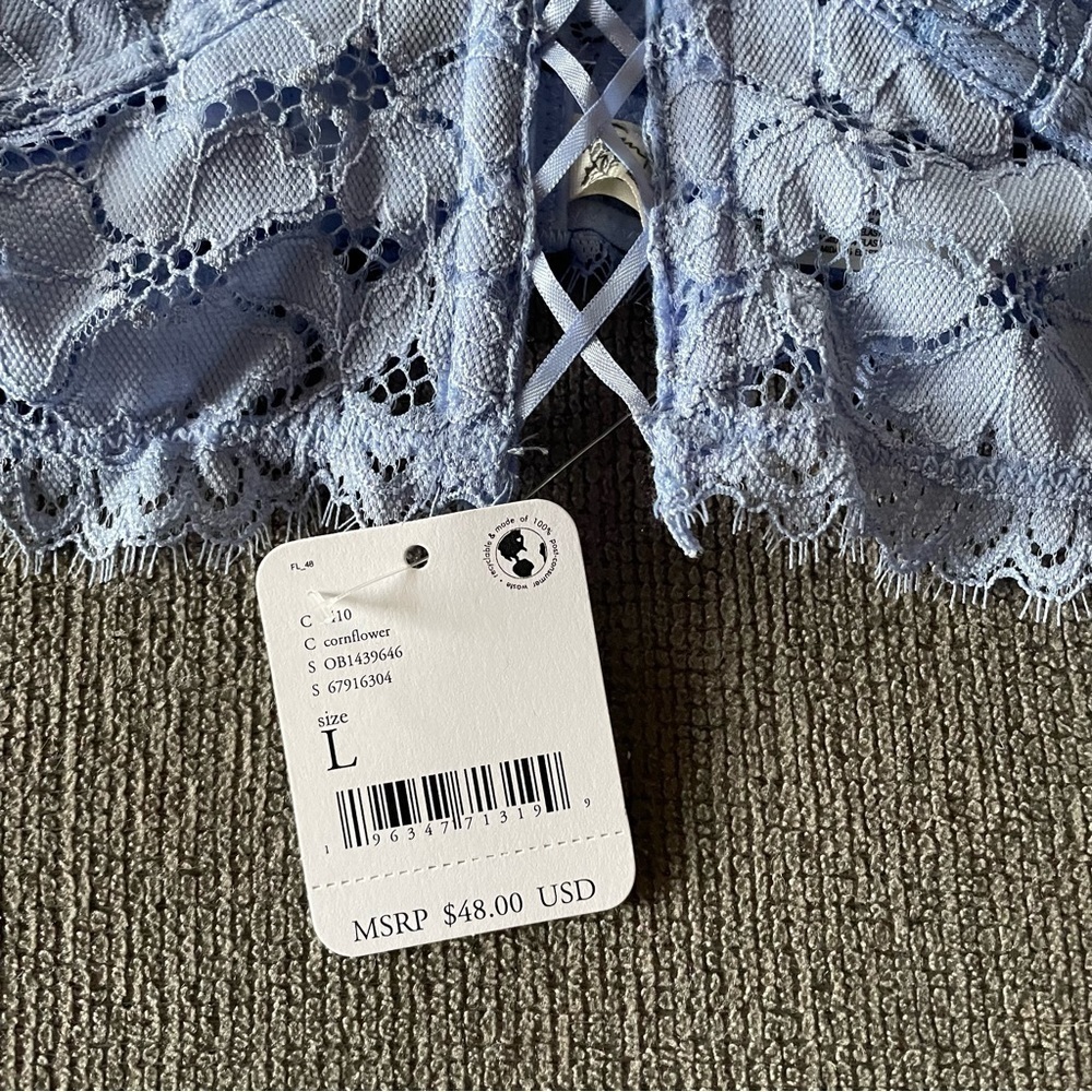 NWT Free People In The Clouds Longline Bralette Cornflower Blue - Picture 5 of 8